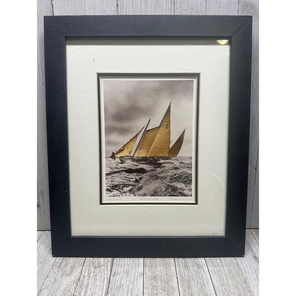 Vtg Mystic Seaport Print Water Gypsy 1936 Rosenfeld Collection Frame 15''x12.5'' - Picture 1 of 5